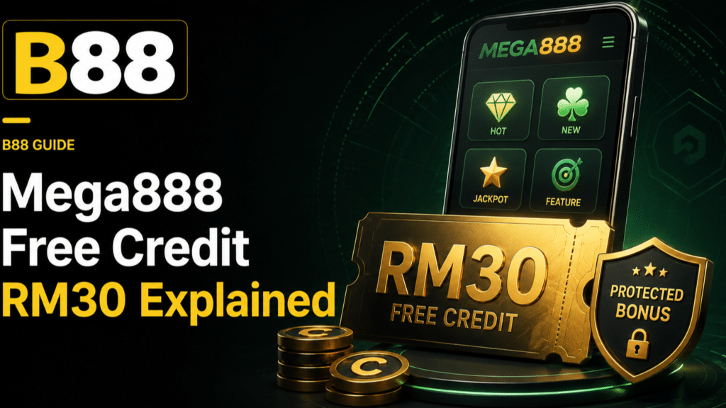 Mega888 RM30 free credit guide with B88 bonus rewards